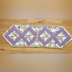 Easter Spring Bunny Rabbit Reversible Handmade Quilted Table Runner 🩵🐰🐇🩷